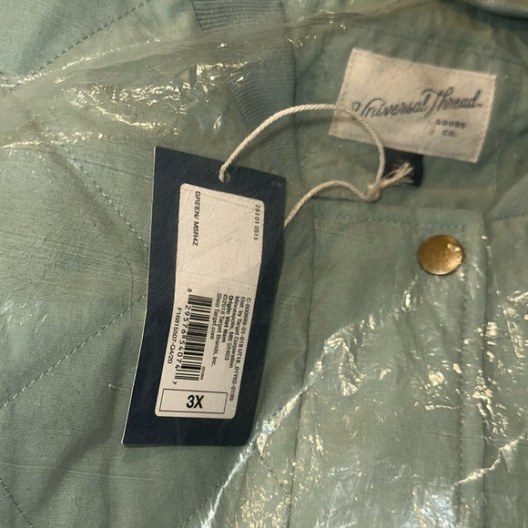 NWT Universal Thread Quilted Coat Green Plus Size - Picture 3 of 4